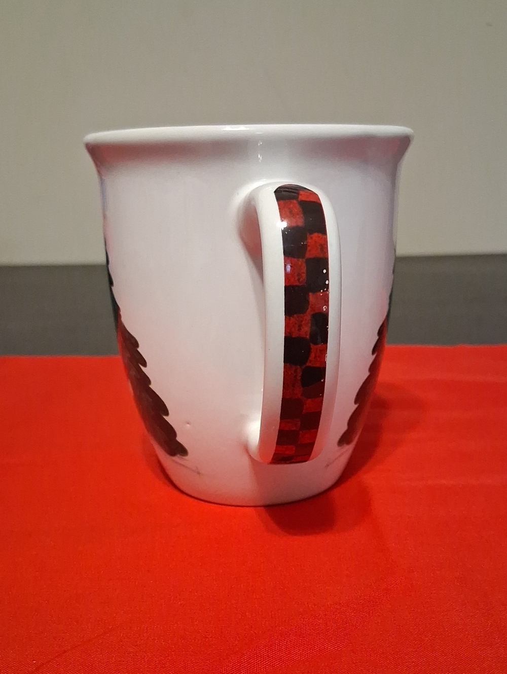 White Snowman Holiday Ceramic Mug — Snowflakes Are Kisses From Heaven Mug - Picture 3 of 13